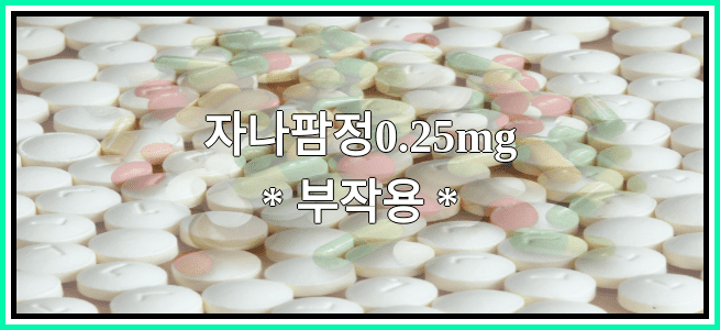 자나팜정0.25mg의 부작용 설명