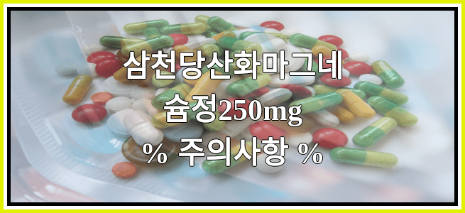 삼천당산화마그네슘정250mg의 부작용 설명