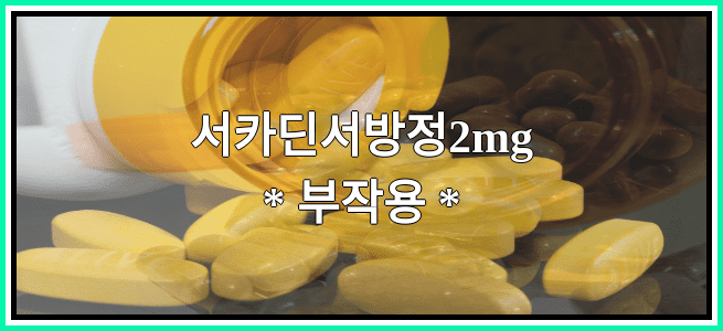 서카딘서방정2mg의 부작용 설명