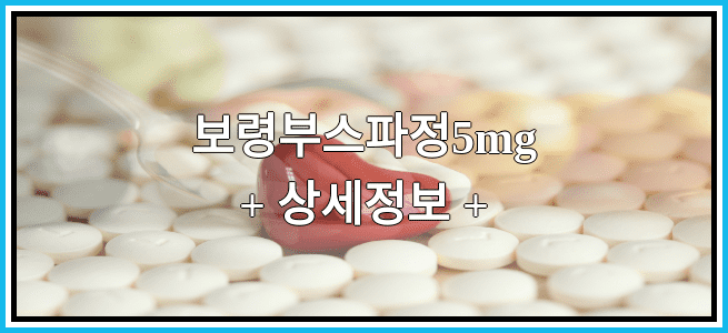 보령부스파정5mg 효과 및 부작용 알아보기