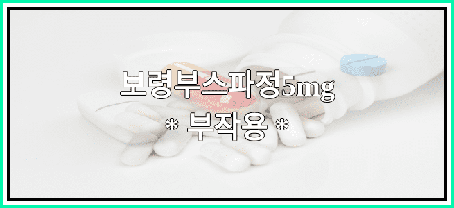 보령부스파정5mg의 부작용 설명