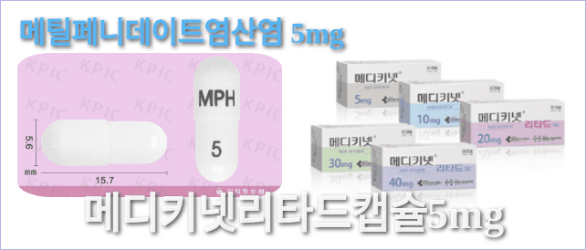 메디키넷리타드캡슐5mg의 모양