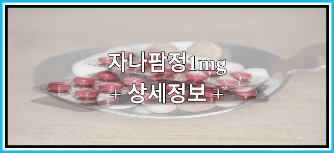 자나팜정1mg 효능효과 복용법 임산부등급 부작용