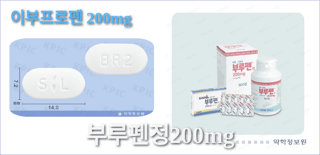 부루펜정200mg의 모양