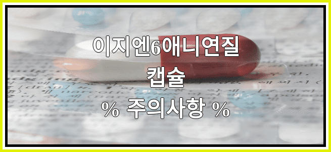 이지엔6애니연질캡슐의 부작용 설명