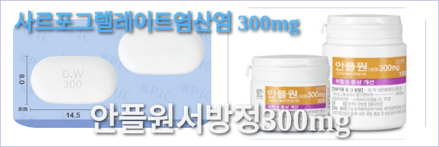 안플원서방정300mg의 모양