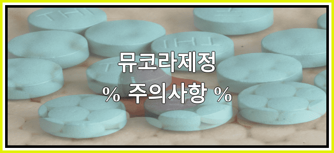 뮤코라제정의 부작용 설명