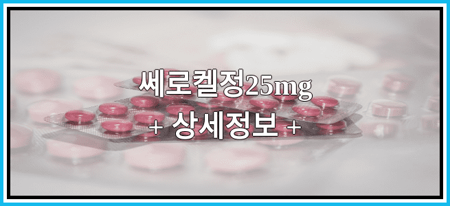 쎄로켈정25mg 효능 및 부작용과 임산부 복용 정보