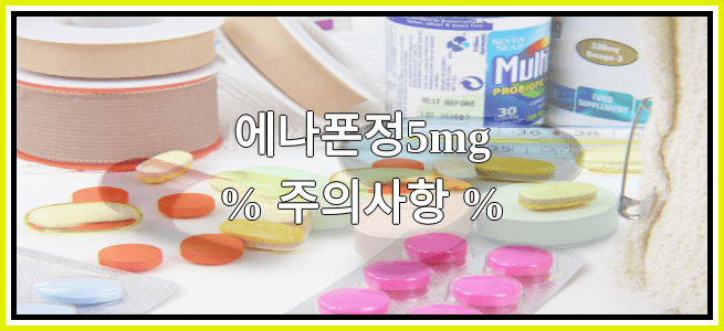 에나폰정5mg의 부작용 설명