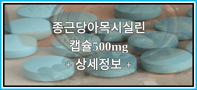 종근당아목시실린캡슐500mg 효능과 부작용에 대해서 알아봅니다