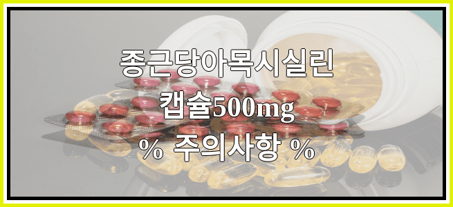 종근당아목시실린캡슐500mg의 부작용 설명