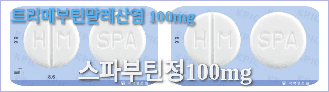 스파부틴정100mg의 모양