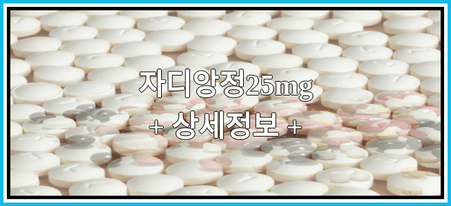 자디앙정25mg 효과 및 임산부 등급, 부작용에 대해서