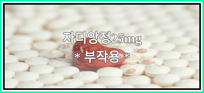 자디앙정25mg의 부작용 설명