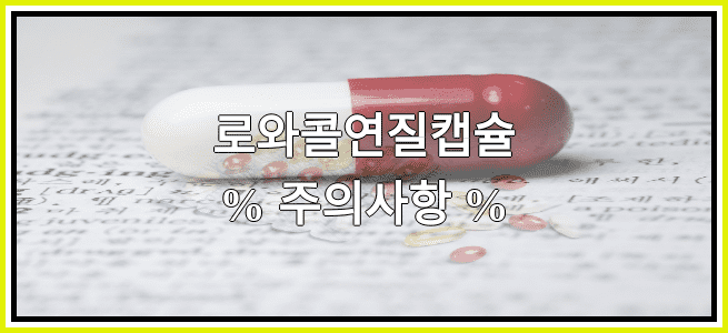 로와콜연질캡슐의 부작용 설명