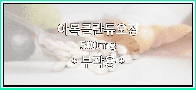 아목클란듀오정500mg의 부작용 설명